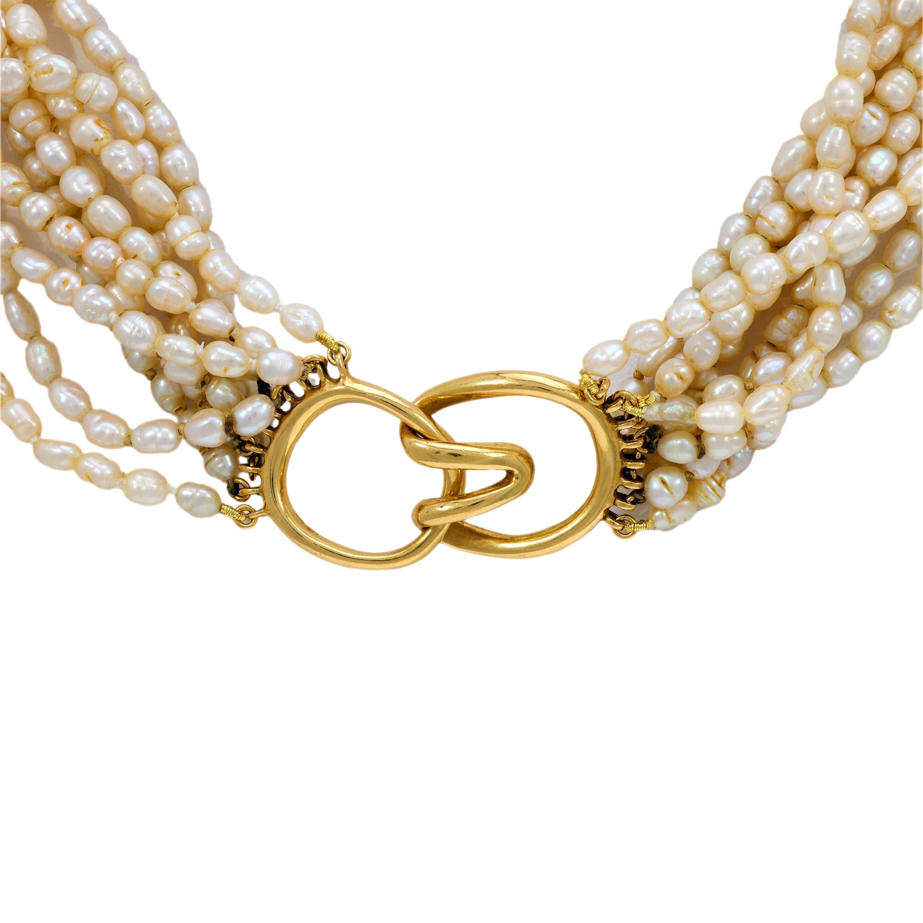 Tiffany & Co. vintage pearl 18k yellow gold necklace