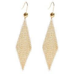 Tiffany & Co. Vintage Peretti Large Mesh Drop Earrings in 18kt Yellow Gold