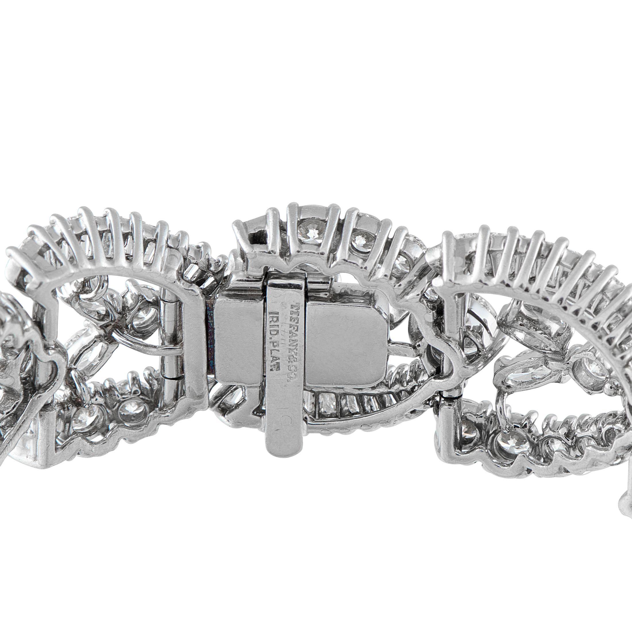 Tiffany & Co. Pulsera vintage de platino con 28,0 ct de diamantes TI02-072325 Corte redondo en venta