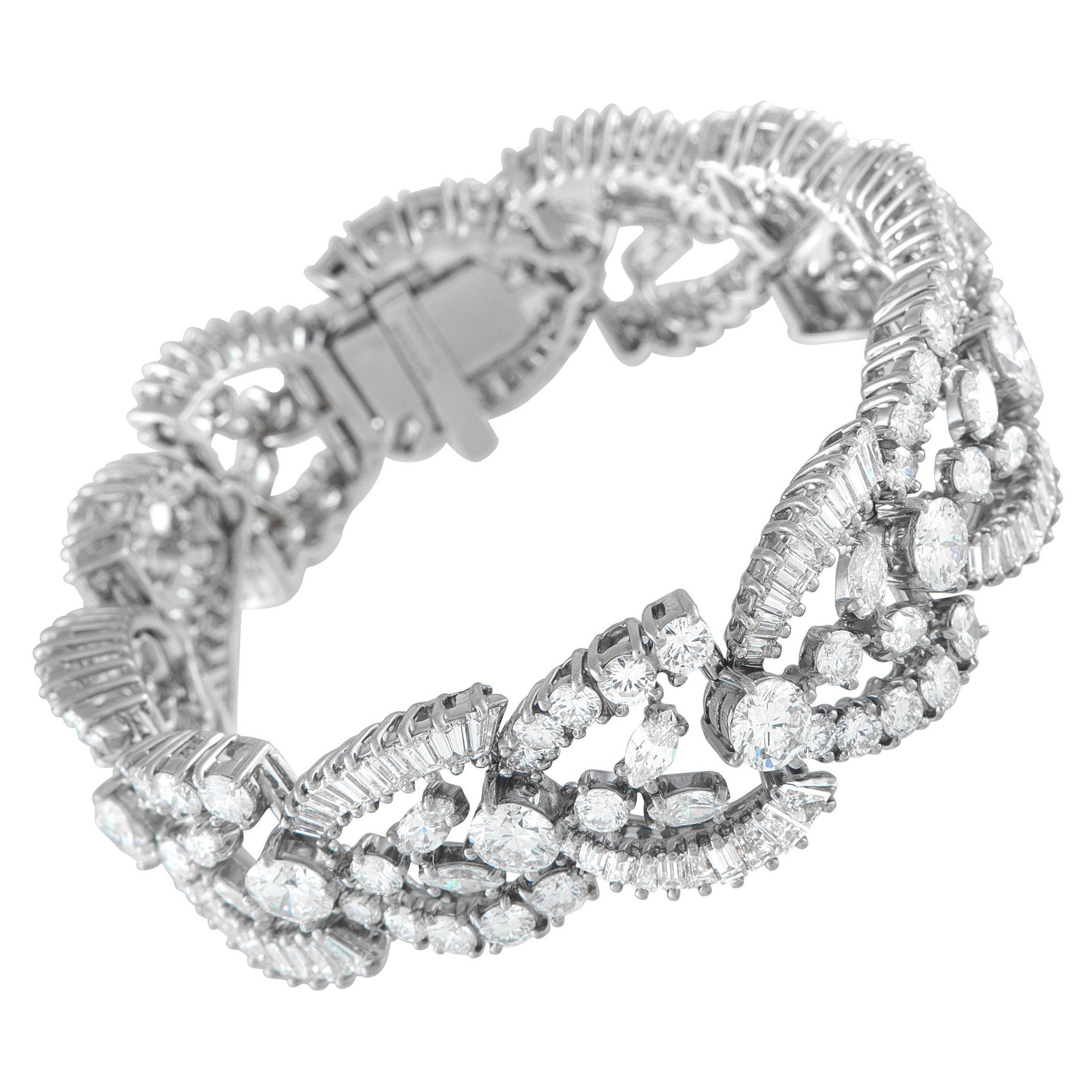 Tiffany & Co. Pulsera vintage de platino con 28,0 ct de diamantes TI02-072325 en venta