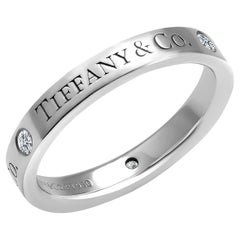 Tiffany Co Vintage Platinum Diamond 0.15 Carat Band No 85 Finger Size 5