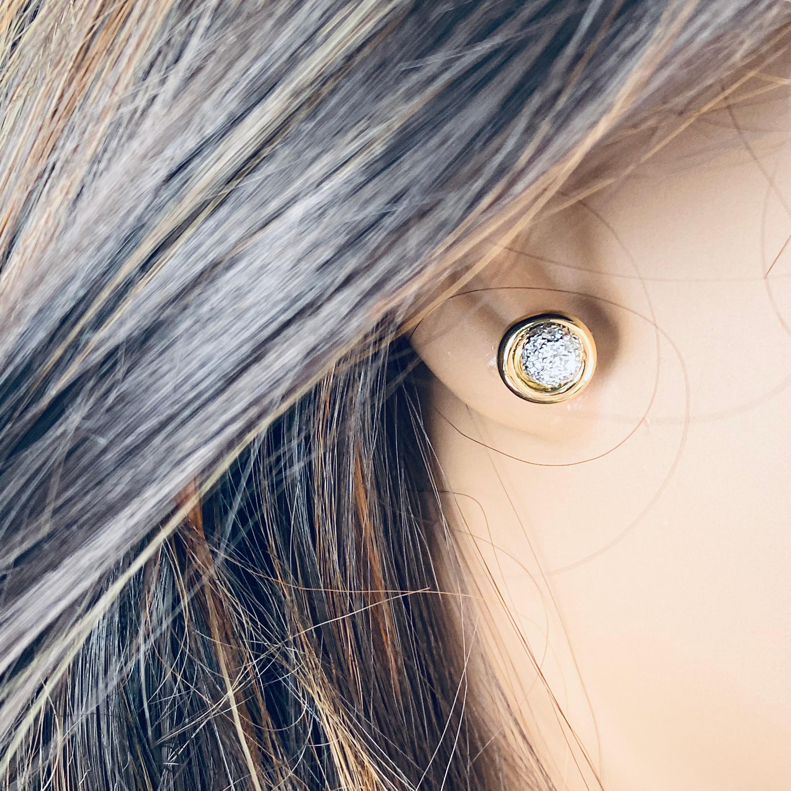 Tiffany Co, boucles d'oreilles vintage en or 18 carats avec diamants 0,55 carat 6