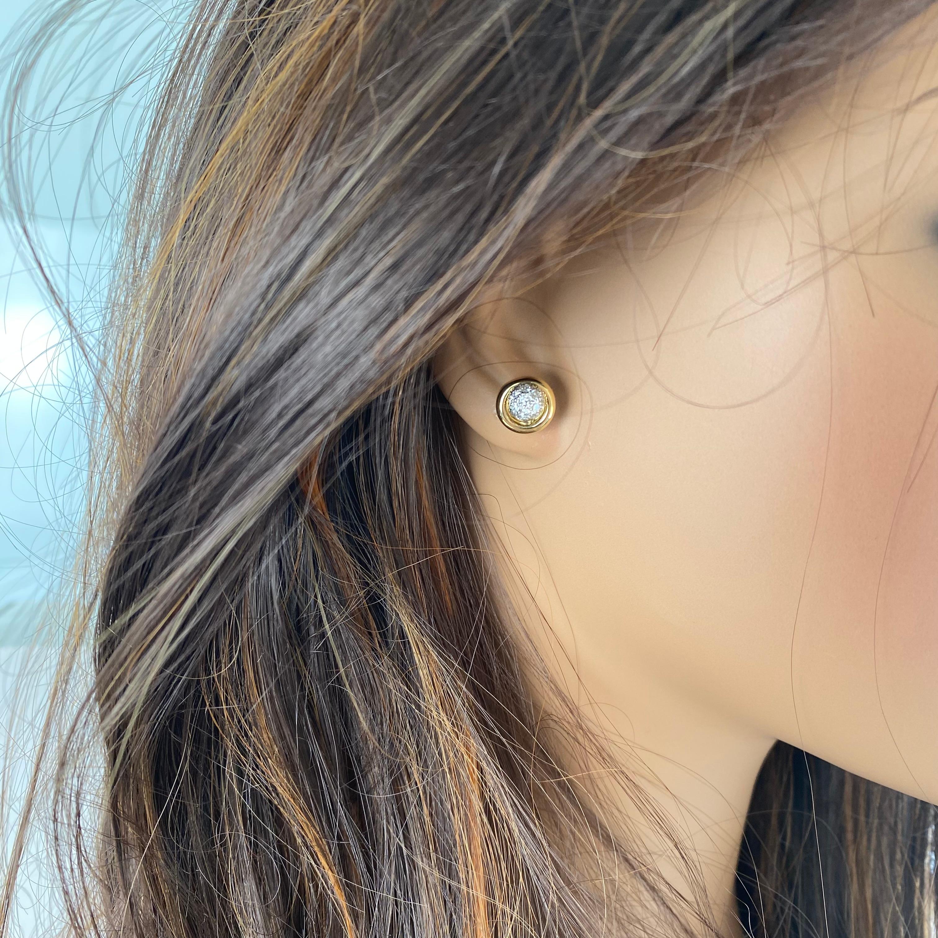 Tiffany Co, boucles d'oreilles vintage en or 18 carats avec diamants 0,55 carat 3