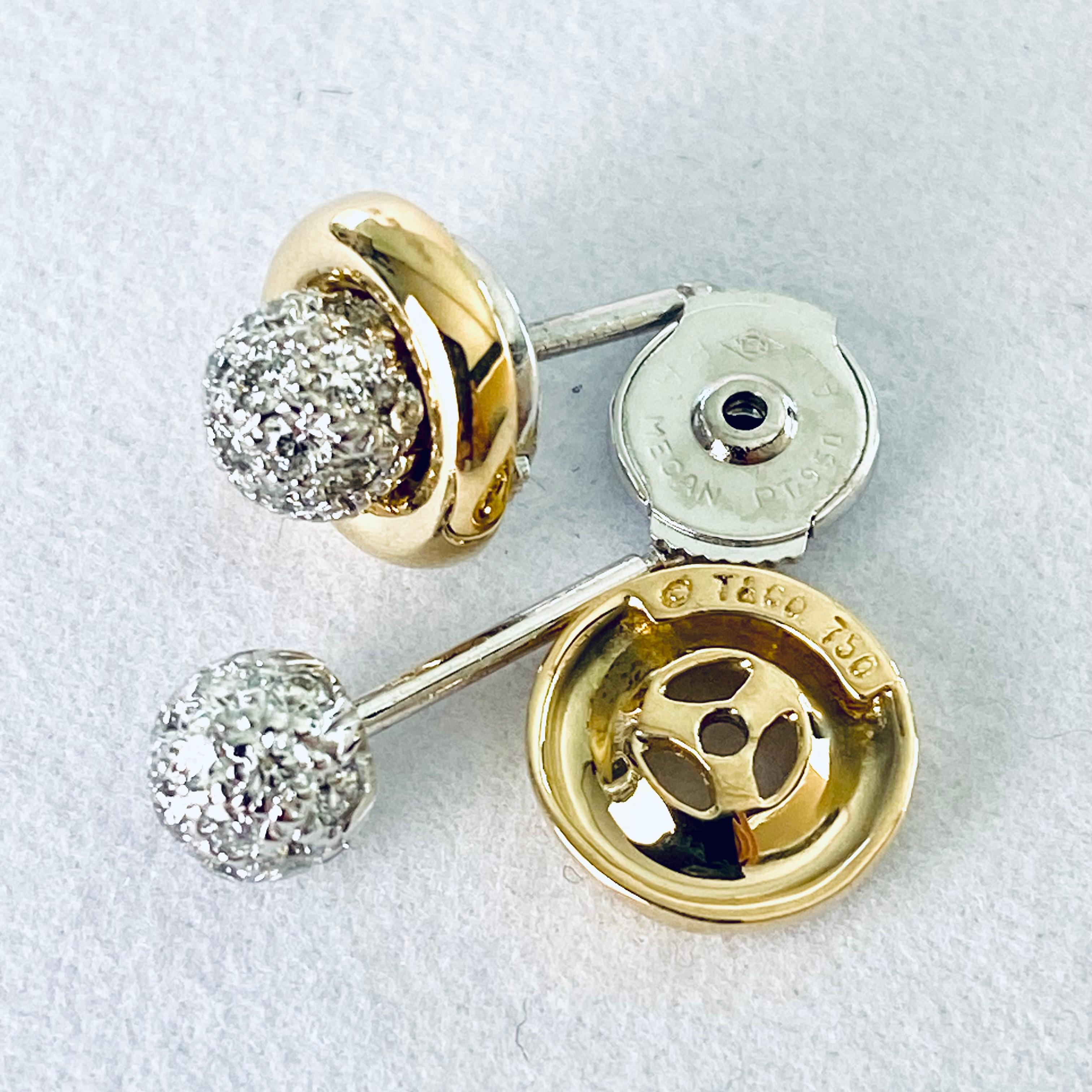 Tiffany Co, boucles d'oreilles vintage en or 18 carats avec diamants 0,55 carat 7