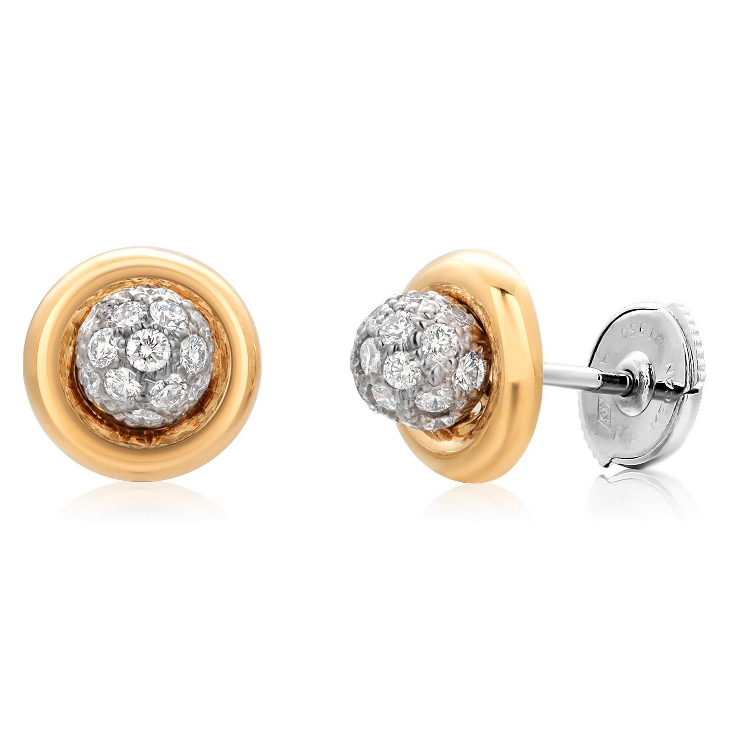 Tiffany Co, boucles d'oreilles vintage en or 18 carats avec diamants 0,55 carat 1