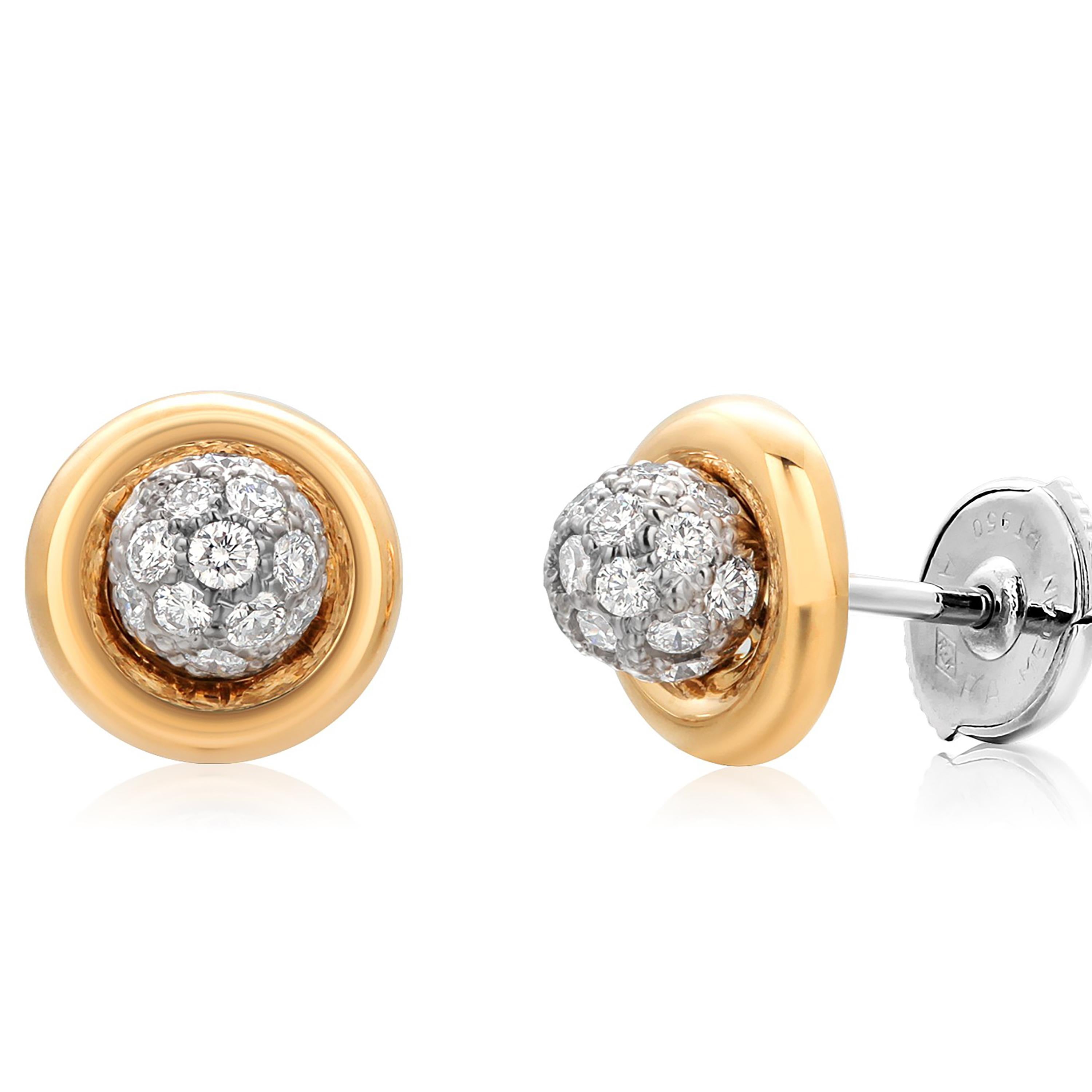 Tiffany Co, boucles d'oreilles vintage en or 18 carats avec diamants 0,55 carat 4