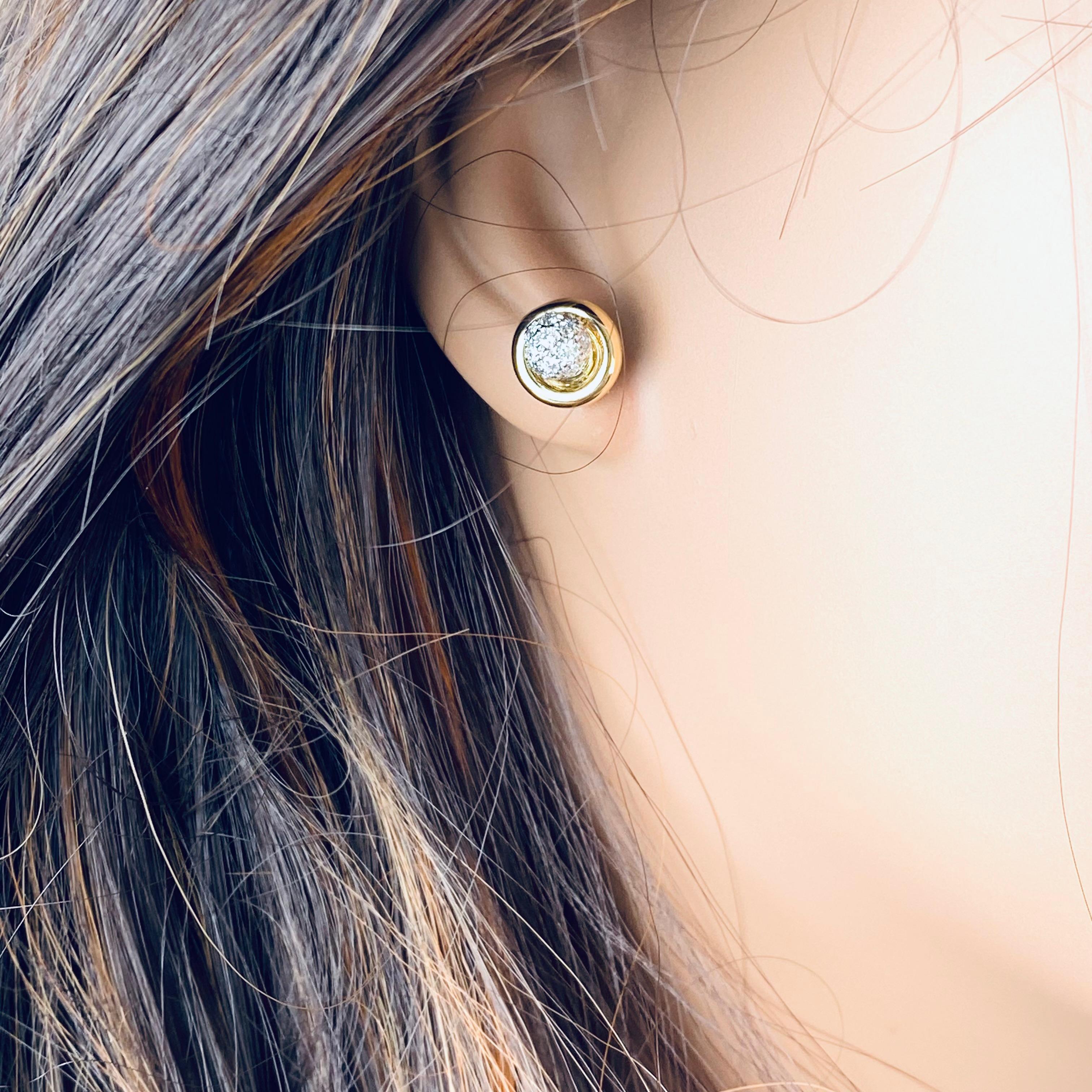 Tiffany Co, boucles d'oreilles vintage en or 18 carats avec diamants 0,55 carat 2