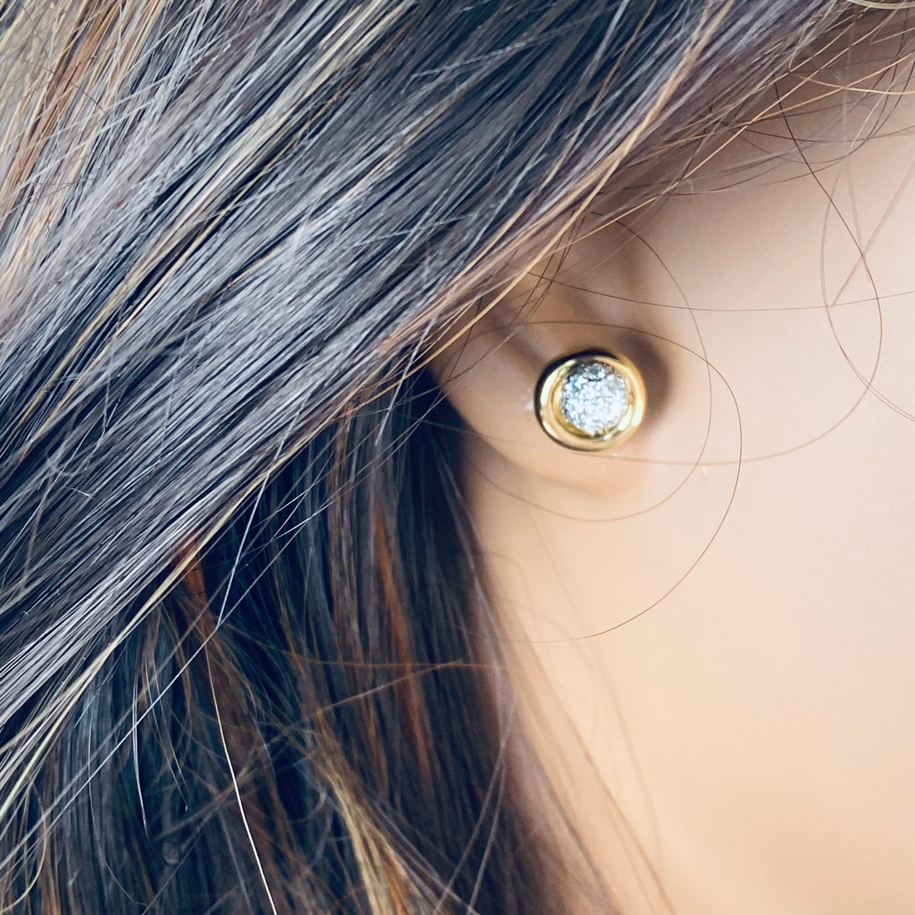  Tiffany Co, boucles d'oreilles vintage en or 18 carats avec diamants 0,55 carat Pour femmes 