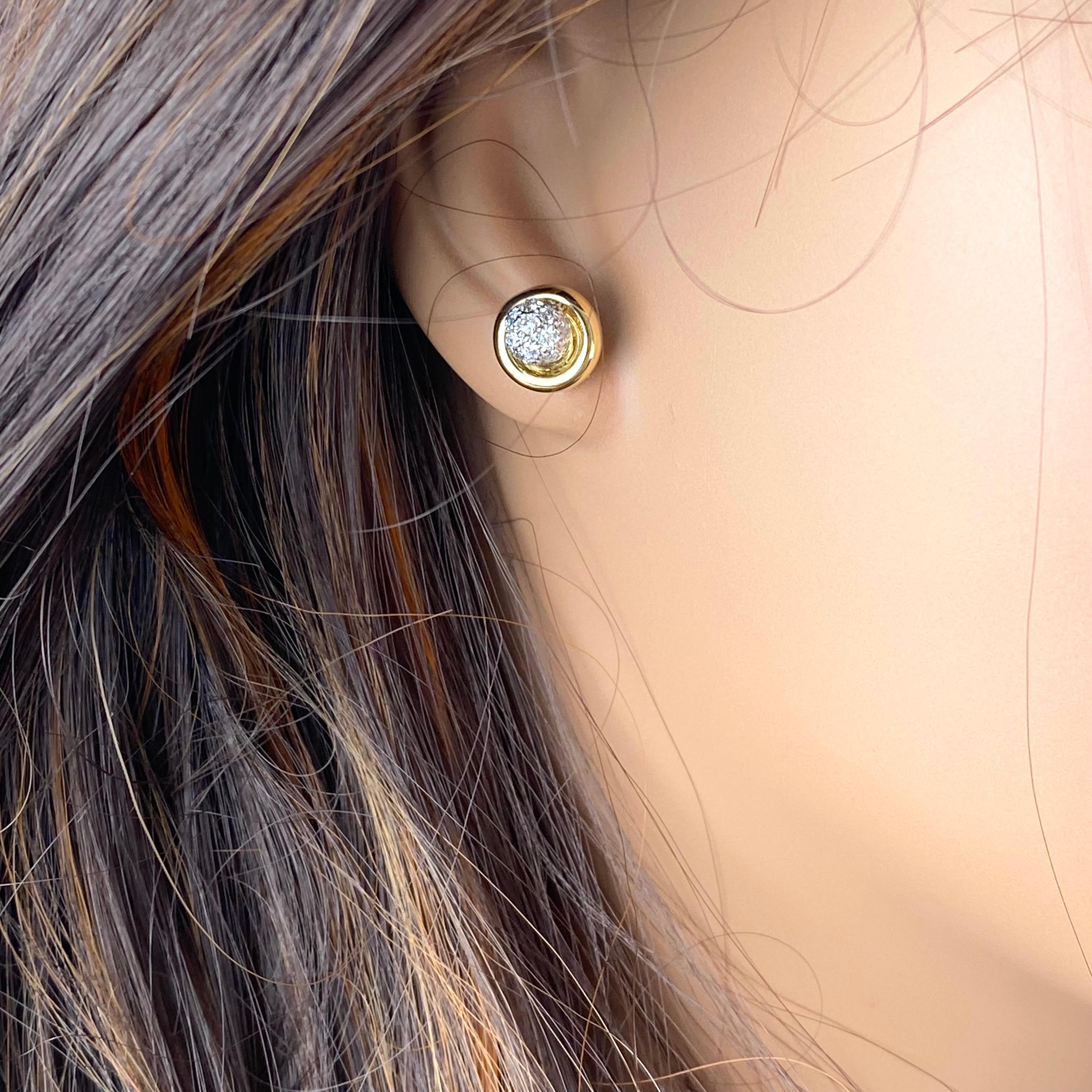Tiffany Co, boucles d'oreilles vintage en or 18 carats avec diamants 0,55 carat 5
