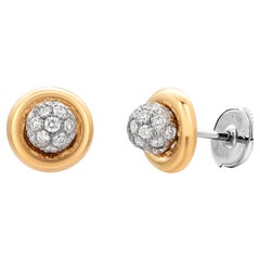 Tiffany Co, boucles d'oreilles vintage en or 18 carats avec diamants 0,55 carat