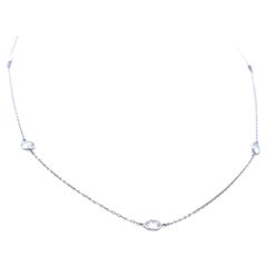 Tiffany & Co Vintage Platinum Link Necklace with 1 Carat Round G VS1 Diamonds
