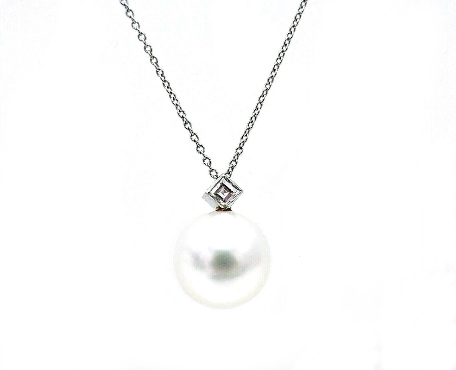 Tiffany & Co. Vintage Platinum Pearl Diamond Necklace 1