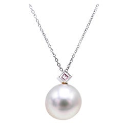 Tiffany & Co. Retro Platinum Pearl Diamond Necklace