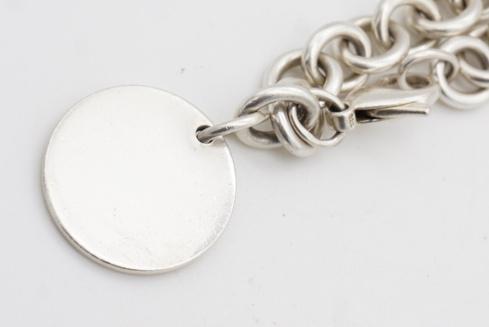 Tiffany & Co Vintage Please retourner à cercle rond collier pendentif en argent 925 en vente 5