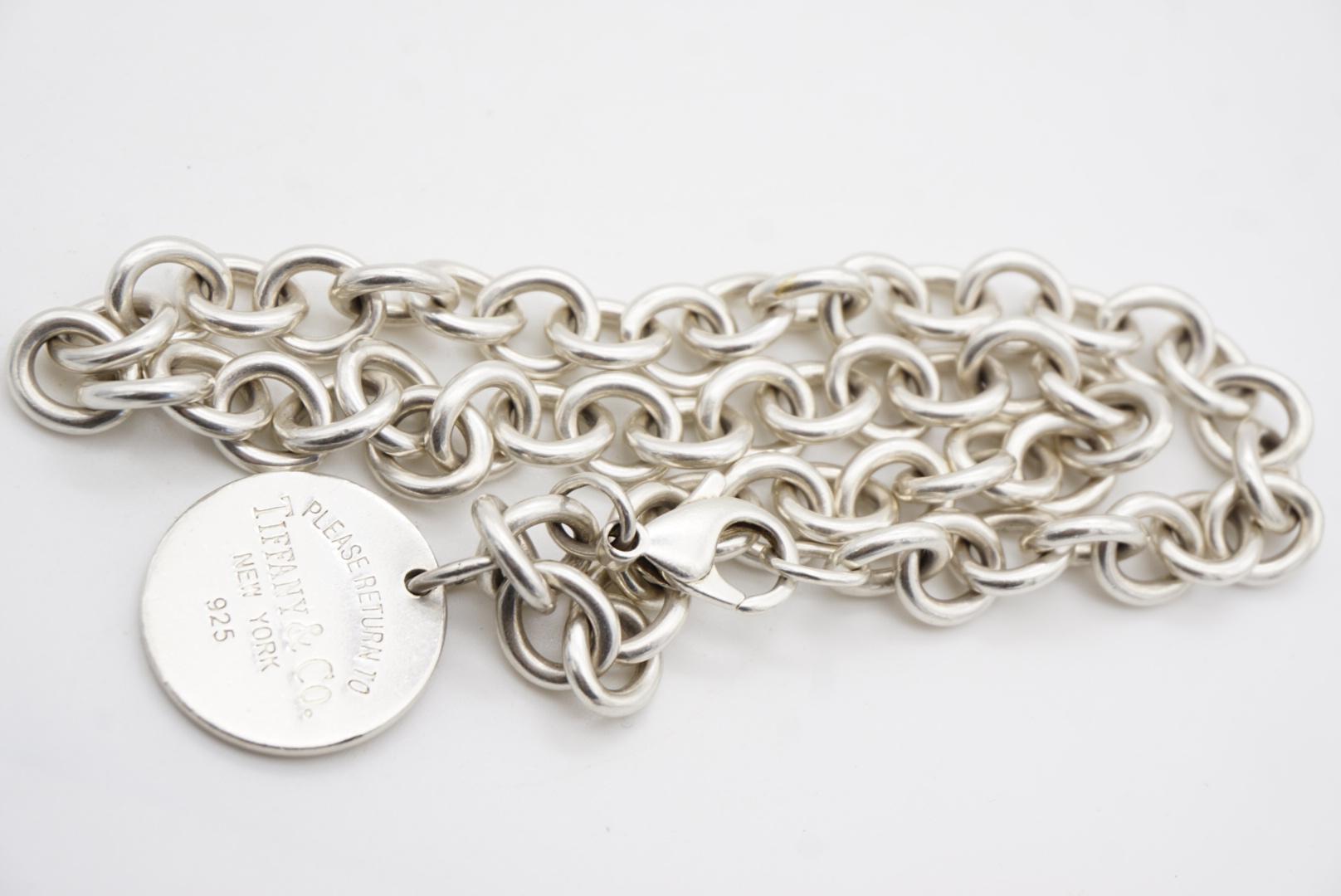 Tiffany & Co Vintage Please retourner à cercle rond collier pendentif en argent 925 en vente 6