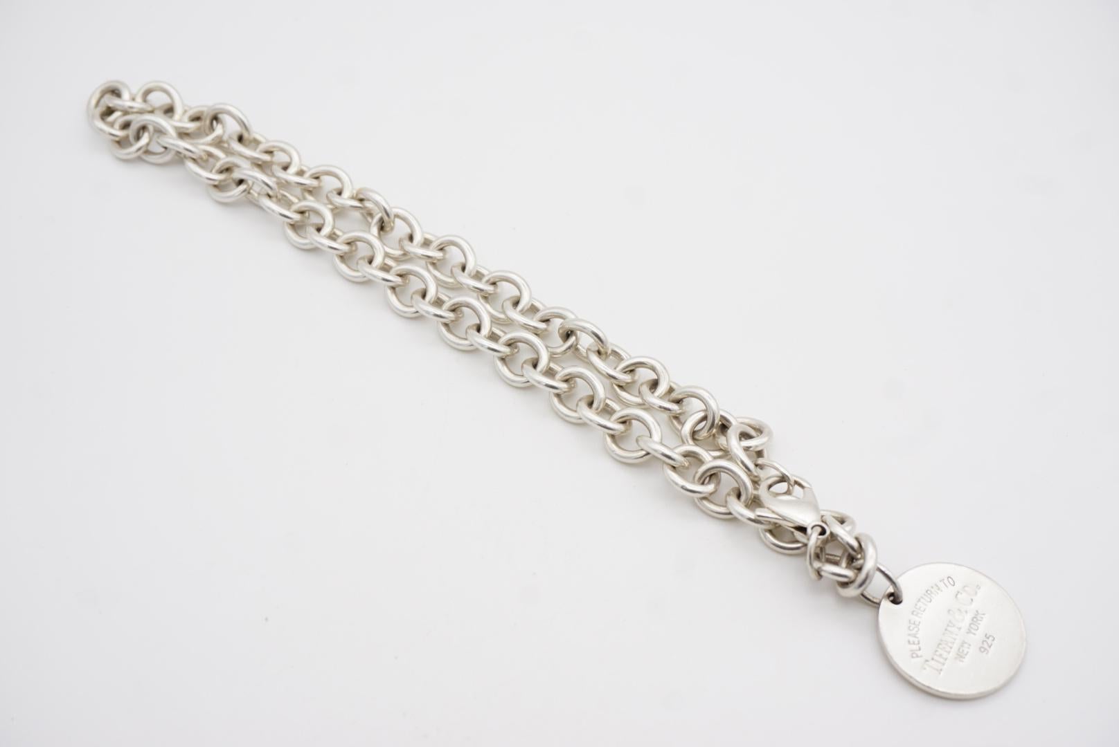 Tiffany & Co Vintage Please retourner à cercle rond collier pendentif en argent 925 en vente 7