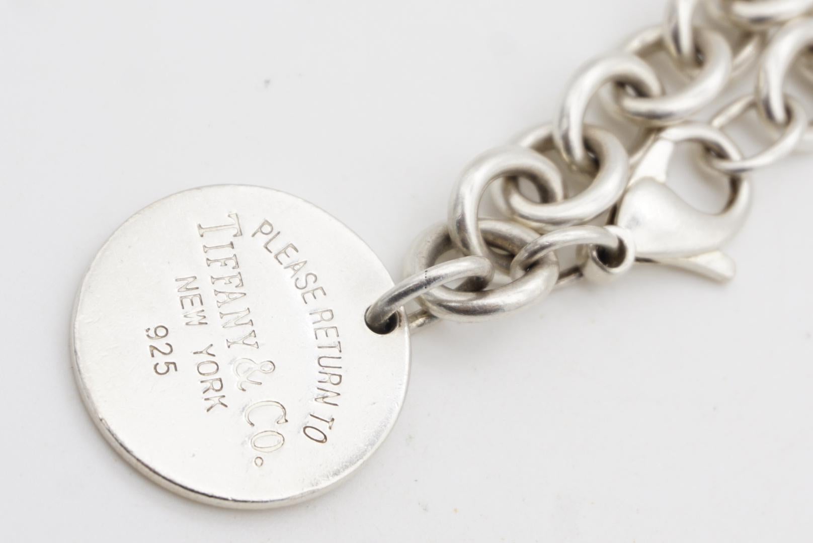 Tiffany & Co Vintage Please retourner à cercle rond collier pendentif en argent 925 en vente 4