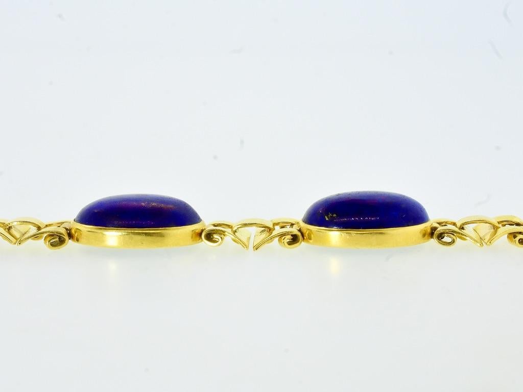 Tiffany & Co. Bracciale retrò d'epoca con 5 pregiati lapislazzuli naturali, c.C. 1950 In condizioni ottime in vendita a Aspen, CO