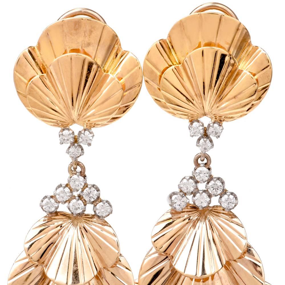 vintage gold chandelier earrings