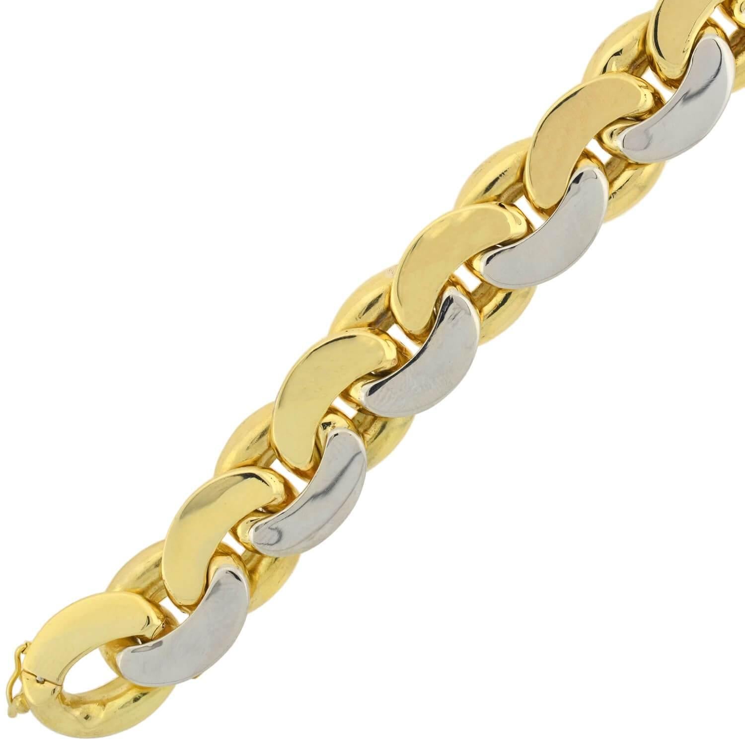 Contemporary Tiffany & Co. Vintage Reversible Two-Tone Cuban Link Bracelet