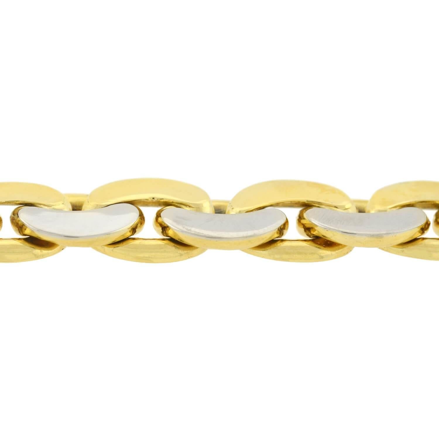 Tiffany & Co. Vintage Reversible Two-Tone Cuban Link Bracelet In Good Condition In Narberth, PA