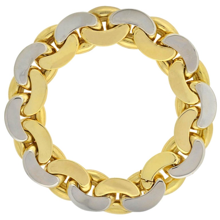 Two tone cuban link bracelet clearance