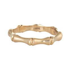 Tiffany & Co. Vintage Ring Bamboo Design 14 Karat Yellow Gold Band Jewelry