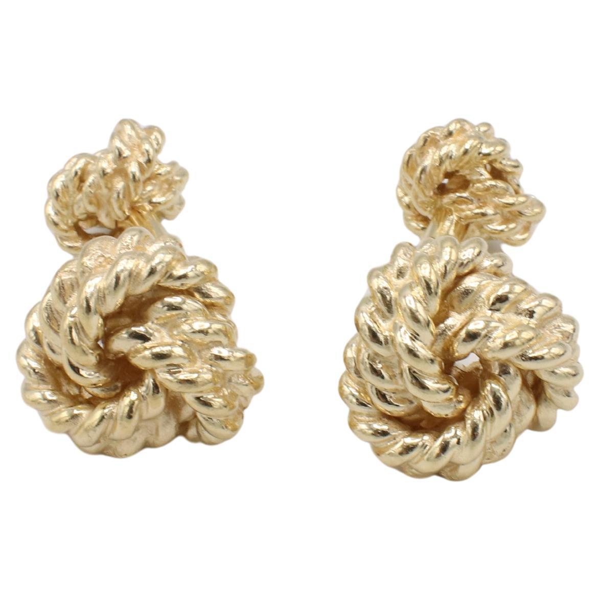 Tiffany & Co. Gemelli Vintage Rope Knot in oro giallo francese XL In condizioni ottime in vendita a  Baltimore, MD