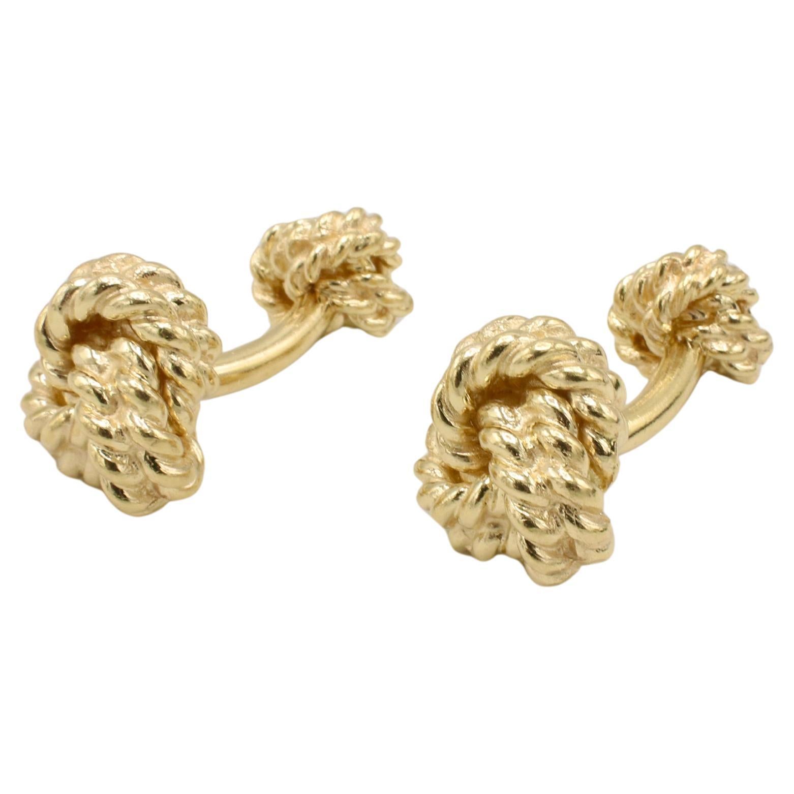 Tiffany & Co. Gemelli Vintage Rope Knot in oro giallo francese XL