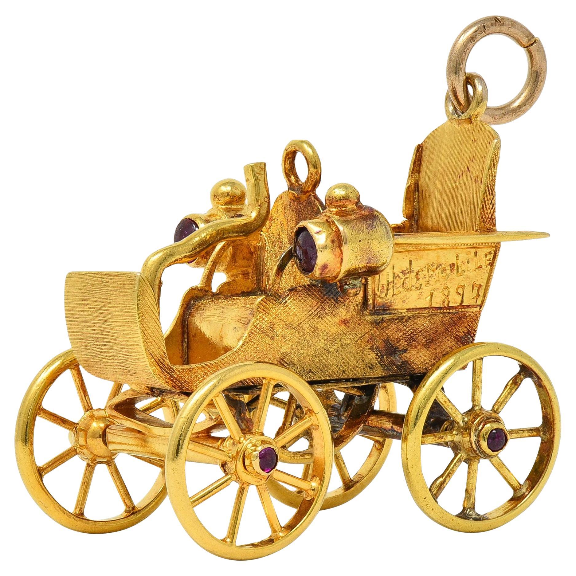 Tiffany & Co. Colgante Coche Oldsmobile Vintage Rubí 18 Kilates Oro Amarillo