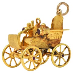 Tiffany & Co. Colgante Coche Oldsmobile Vintage Rubí 18 Kilates Oro Amarillo