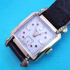 Tiffany & Co. Vintage Rubin Diamant Zifferblatt Handaufzug Uhr Sammler Armbanduhr