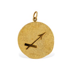 Tiffany & Co. Vintage Sagittarius Large Gold Zodiac Pendant