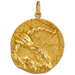 Tiffany & Co. Retro Sagittarius Large Gold Zodiac Pendant