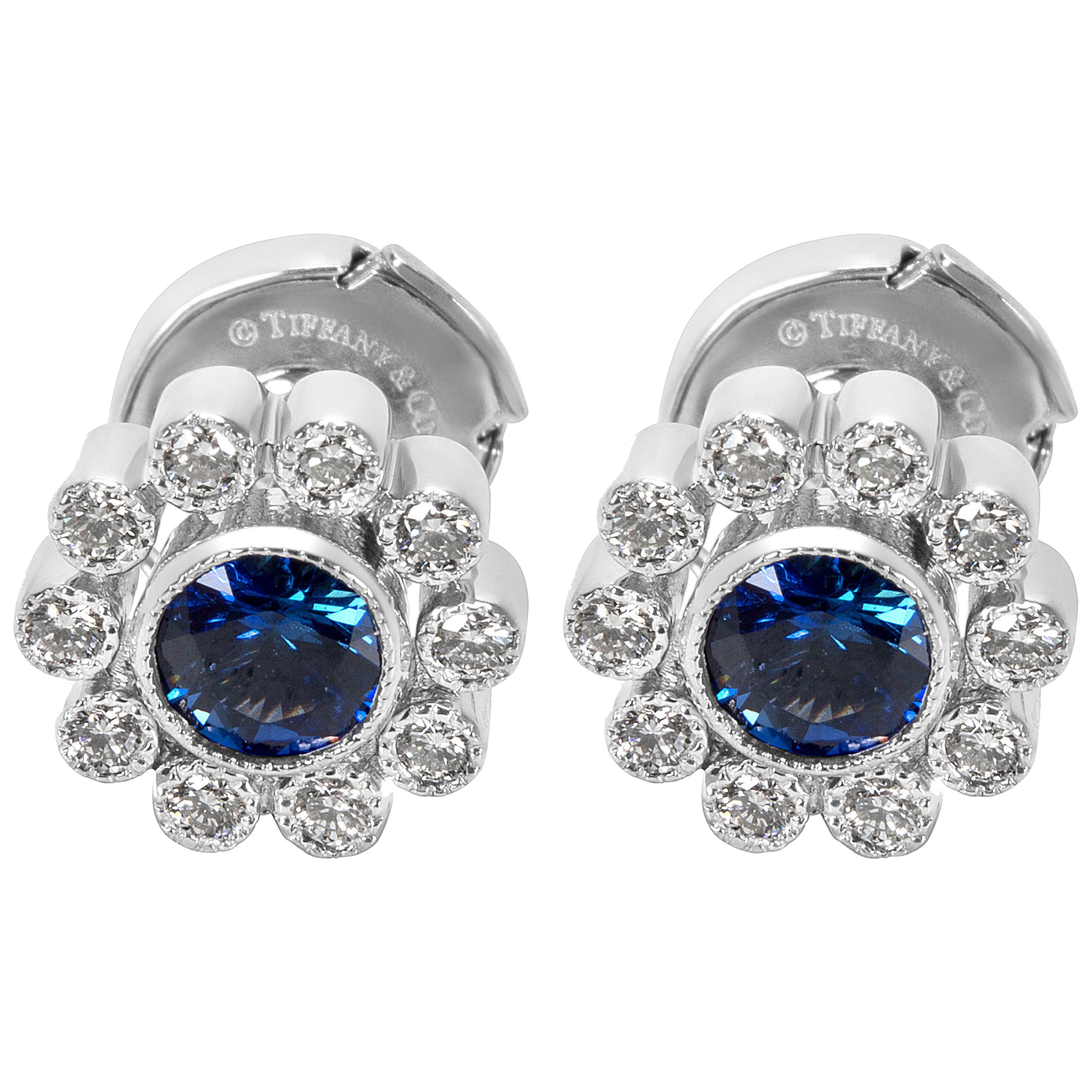 Tiffany & Co. Vintage Sapphire and Diamond Flower Earrings