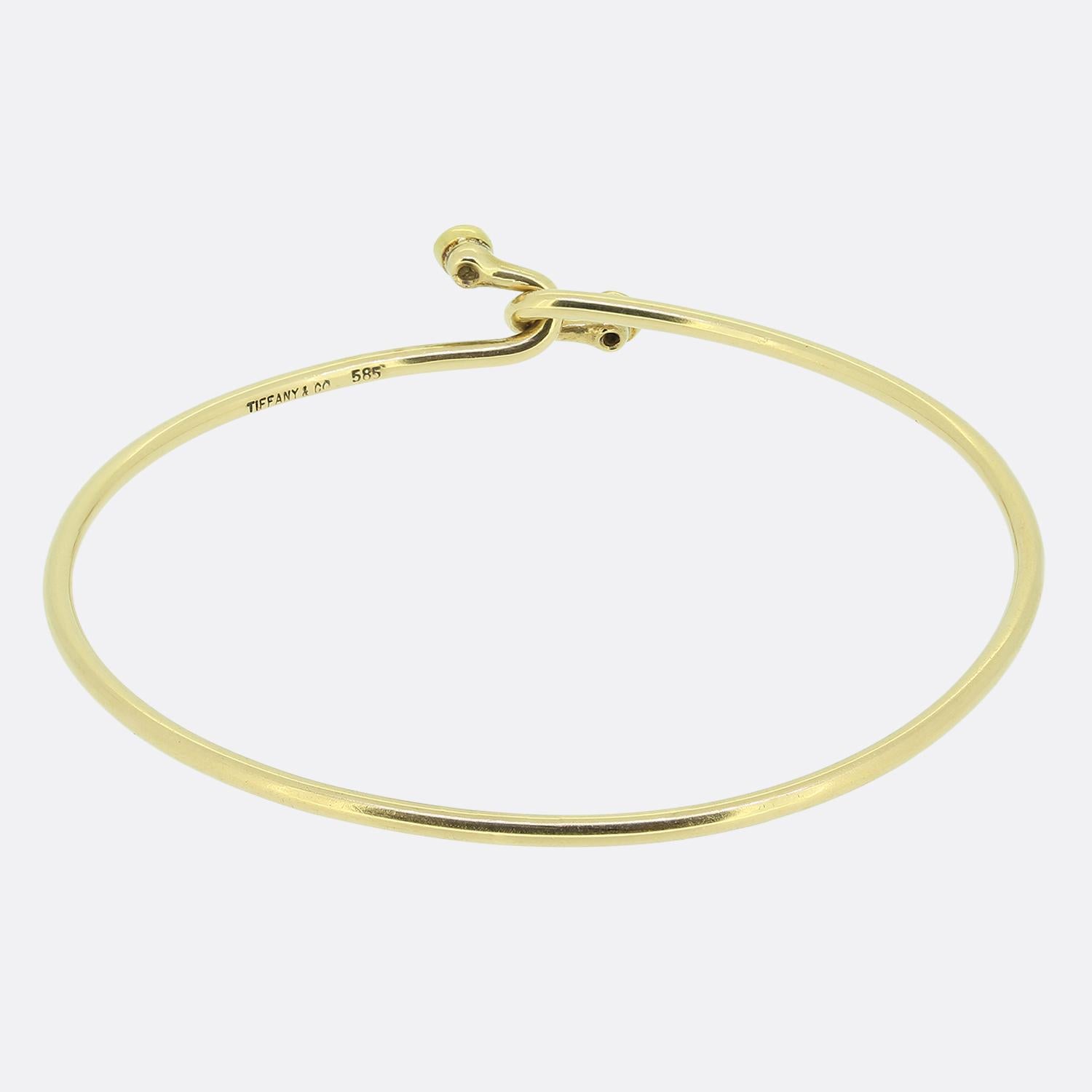 Tiffany & Co. Vintage Sapphire and Ruby Hook Bangle In Good Condition In London, GB