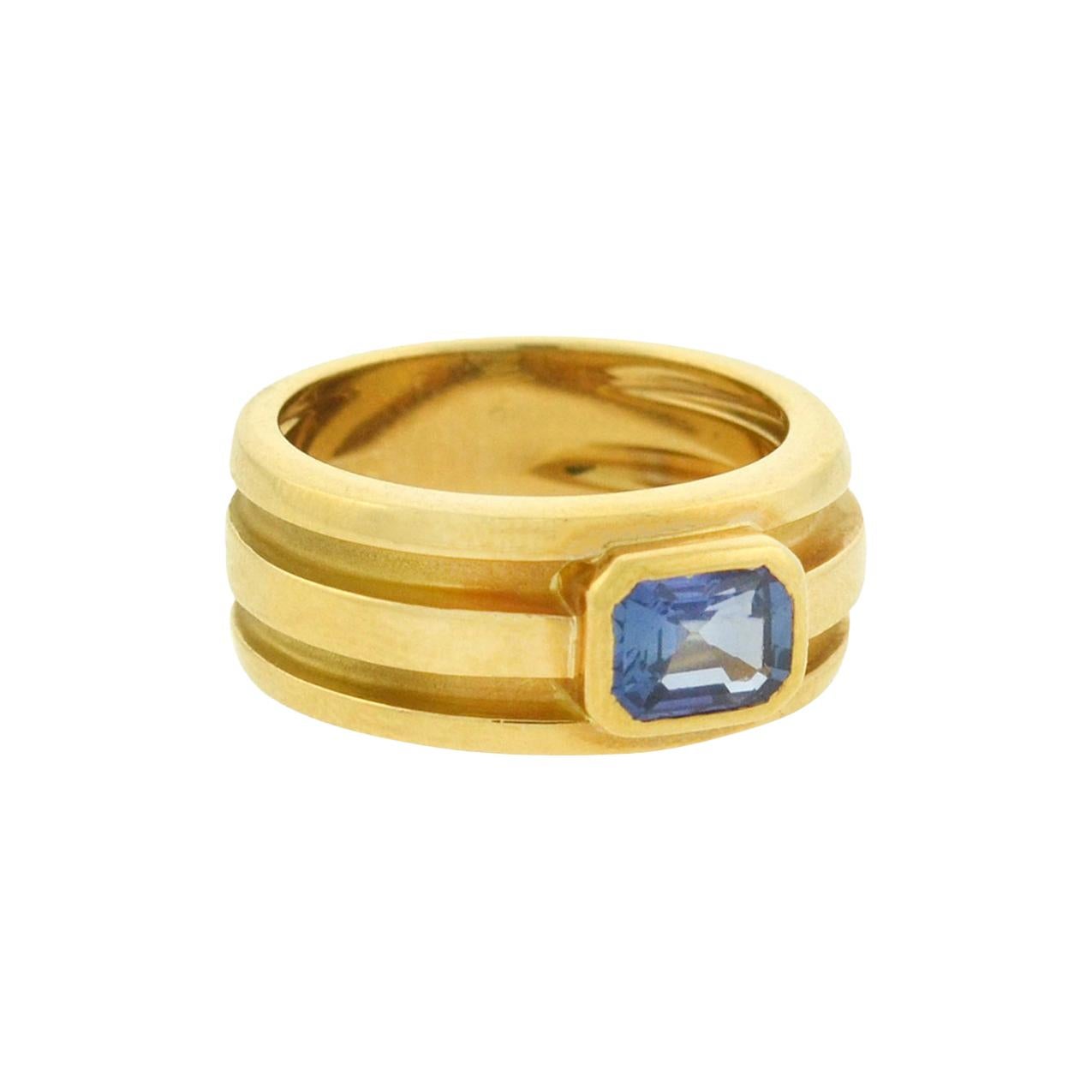 Tiffany & Co. Vintage Sapphire Wide Band Ring