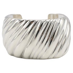 Tiffany & Co. Vintage Sculpted Sterling Silver Wide Cuff Bracelet