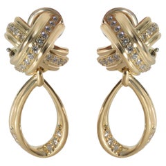 Tiffany & Co. Vintage Signature x Diamond Earrings in 18k Yellow Gold 0.6 CTW