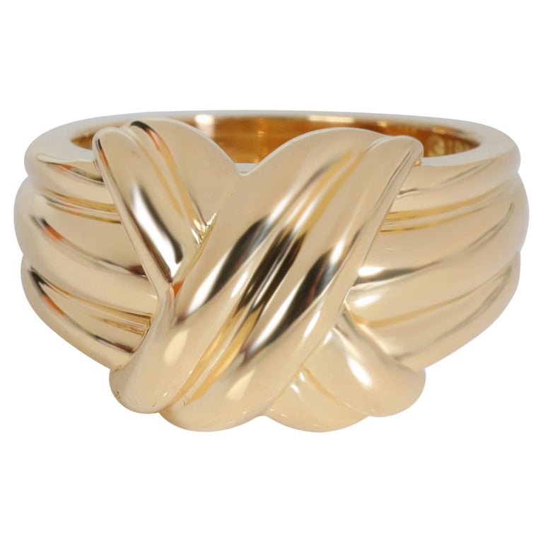 Tiffany and Co. Vintage Signature X Ring in 18K Yellow Gold For Sale at ...