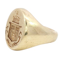 Tiffany & Co. Vintage Signet Ring 18K Yellow Gold Size 7 Heavy