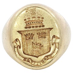 Tiffany & Co. Vintage Signet Ring 18K Yellow Gold Size 7 Heavy