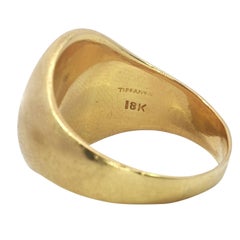 Tiffany & Co. Vintage Signet Ring 18K Yellow Gold Size 9.5 'JOE'