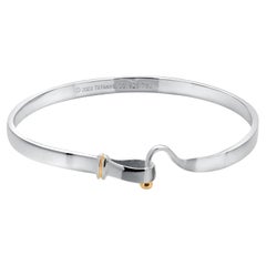 Tiffany Co Vintage Silver 18 Karat Yellow Gold Hook Eye 7.75 Inch Bracelet
