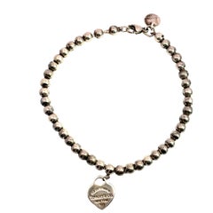 Tiffany & Co. Vintage Silver Heart & “Return to Tiffany” Bead Bracelet
