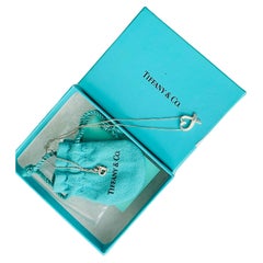 Tiffany & Co Vintage Silver Paloma Picasso Ribbon Love Heart Cross Bow Necklace