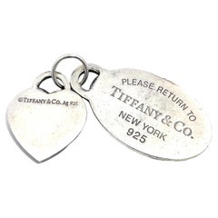Tiffany & Co. Vintage Silver Turquoise Heart & Return to Tiffany Tag Pendant