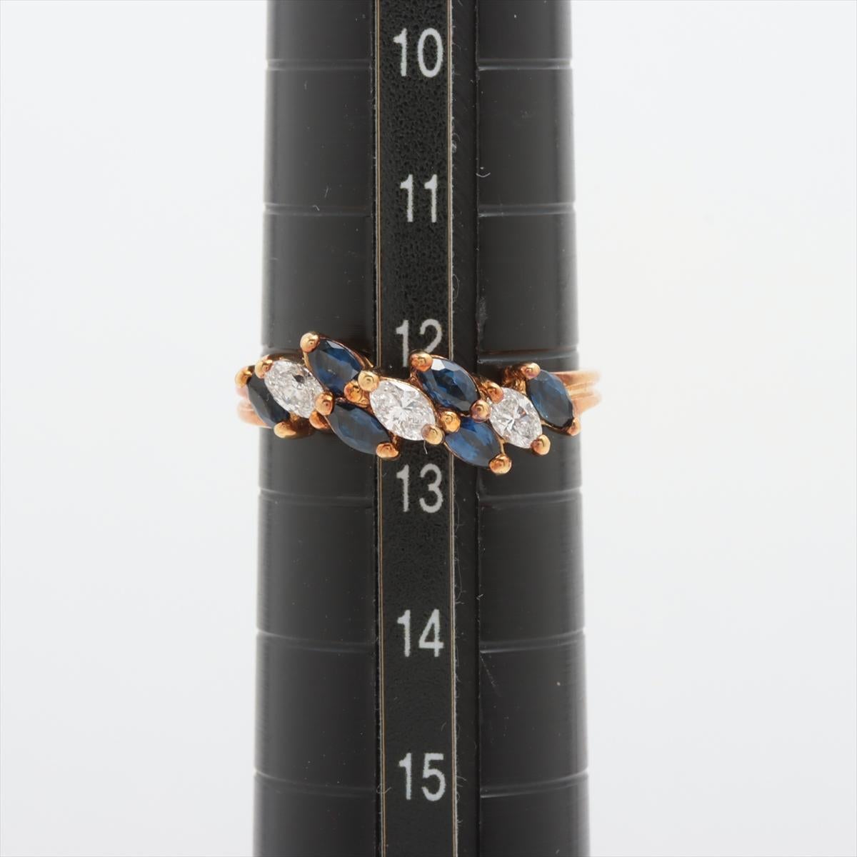 Tiffany & Co. Goldring mit kleinem Saphir und Diamant 2