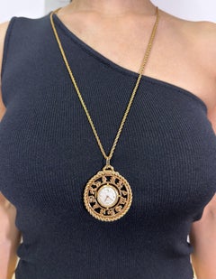 Tiffany & Co Vintage Solid 14k Zodiac Pendant Watch Movement by Concord. 1960's