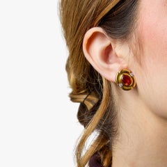 Tiffany & Co. vintage spessartine garnet diamond 18k yellow gold earrings